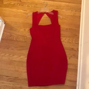 Red midi dress